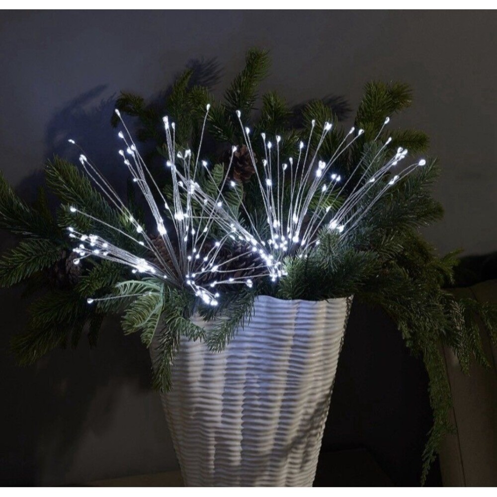 Bethlehem Lights Silver Wire Starbursts (2-Pack) with Remote - Cool White